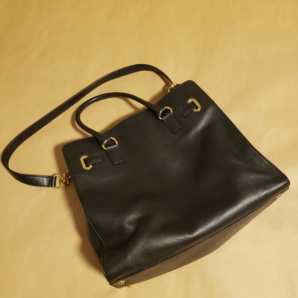 Michael Kors Black Satchel with Gold Accents